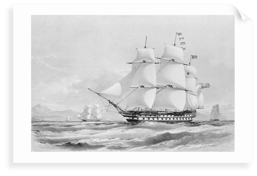 H.M.S. Collingwood 80 Guns (before letters) by John H Vernon