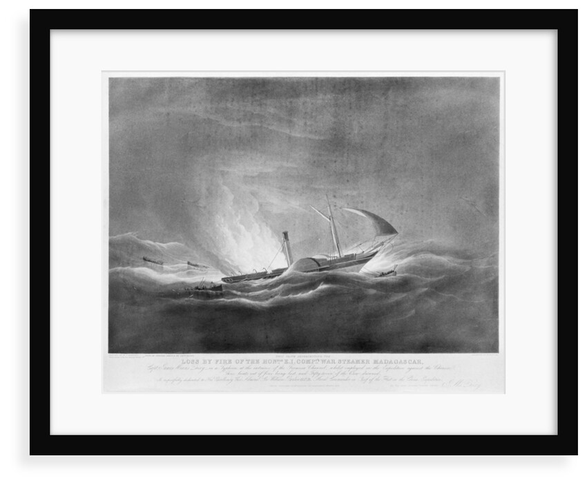 Loss by fire of the Honourable E. I. Company's war steamer 'Madagasgar'... in a typhoon, at the entrance of the Formosa Channel by William John Huggins