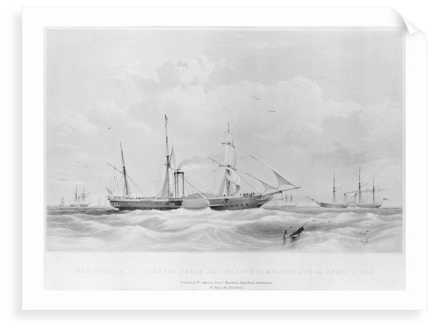 Penninsular and Oriental Steam Navigation Company's steam ships at sea. 'Oriental',  'Montrose' and 'Great Liverpool' by unknown