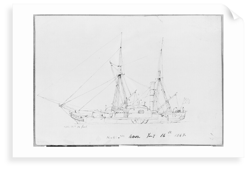 Sketch of HMS Avon Jany 14th 1848 by Lieutenant Robert Strickland Thomas