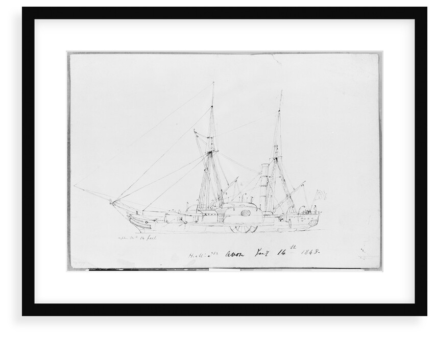 Sketch of HMS Avon Jany 14th 1848 by Lieutenant Robert Strickland Thomas
