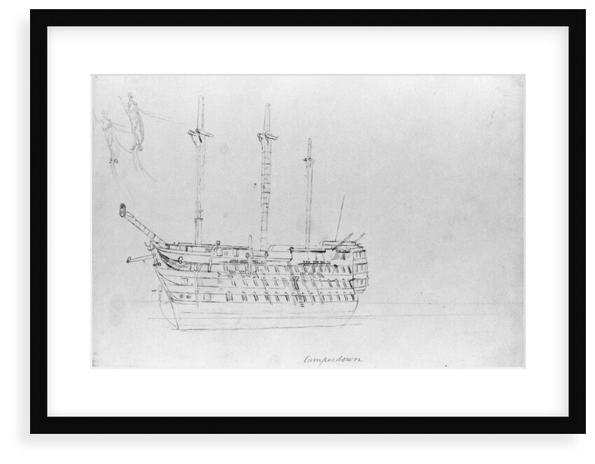 A sketch of HMS 'Camperdown' by Robert Strickland Thomas