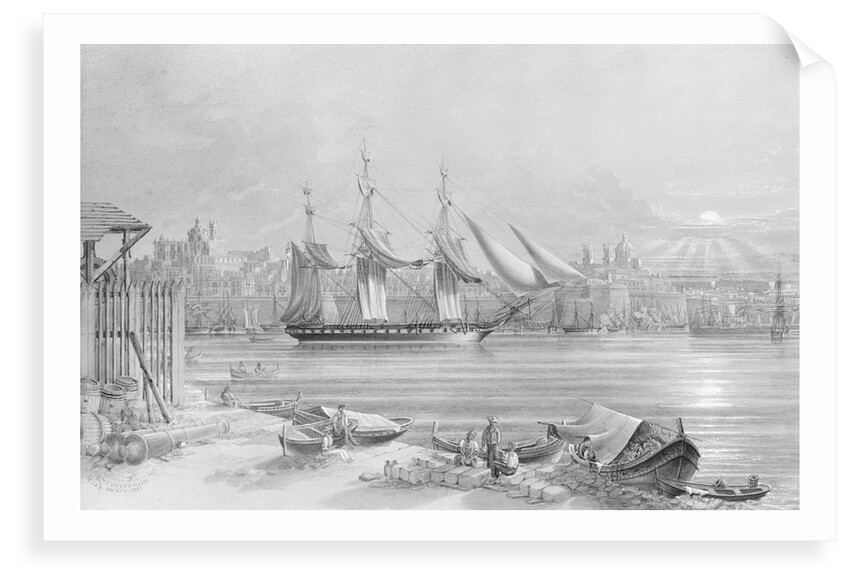 HMS 'Melpomene' at Malta, 1860 by C.J.F. Ewart