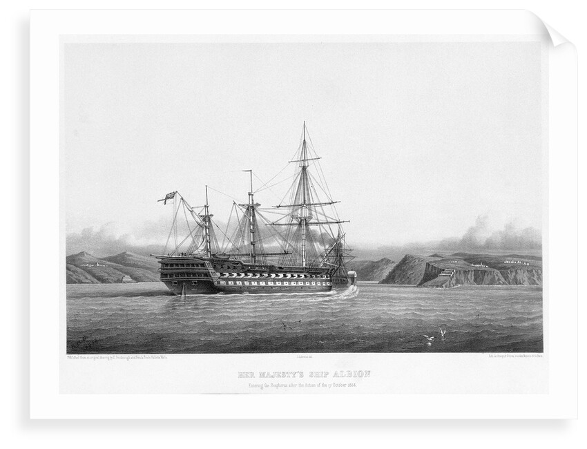 HMS 'Albion' entering the Bosphorus after the action of 17 October 1854 by E. Goodenough