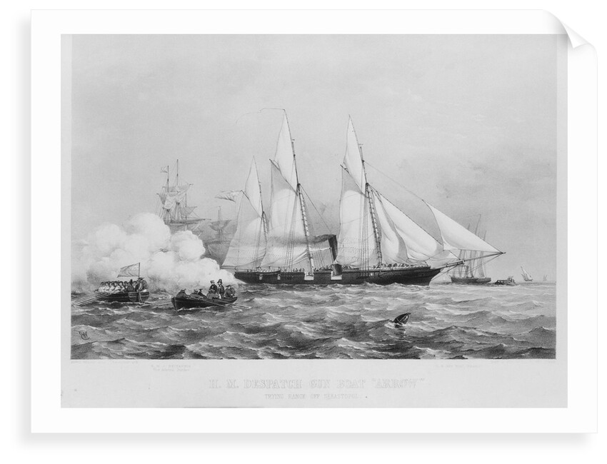 H.M. Despatch Gun Boat 'Arrow' trying range off Sebastopol by Thomas Goldsworth Dutton