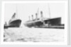 Passenger liner 'Titanic' (Br, 1912) Oceanic Steam Nav Co Ltd, (Ismay Imrie & Co Ltd, managers) (White Star Line): at Belfast with 'Olympic', tip of foremast out of picture by unknown