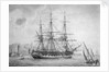 Portrait of French naval vessel 'L' Incorruptible' by Joseph Auge Antonie Roux