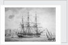 Portrait of French naval vessel 'L' Incorruptible' by Joseph Auge Antonie Roux