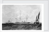 Wooden paddle steamer HMS 'Sidon' (1846) under way by Thomas Goldsworth Dutton