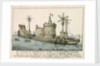An Accurate Representation of the Floating Machine Invented by the French for Invading England by Freville