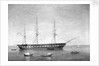 HMS 'Shannon' at anchor by A. de Simone