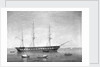 HMS 'Shannon' at anchor by A. de Simone