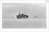 Merchant ships steaming through thin sea ice by unknown