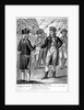 Richard Parker, President of the Committee of Delegates, tendering the list of grievances to Vice Admiral Buckner, on board the 'Sandwich' at the Nore by unknown