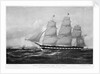 United States Packet Ship New World 1404 tons register. Built at Boston, Mass. 1846 by Donald McKay by Samuel Walters