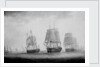 George III in HMS 'Southampton' reviewing the fleet off Plymouth, 18 August 1789 by William Elliott