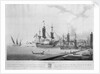 North view of 'Constantinople', taken from the Artillery Quay (called Tophana) with HBM's ships 'Le Tigre' and 'La Bonne Citoyenne' under the command of Sir Sidney Smith, 1799 by John Thomas Serres
