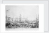 The Launch of the Trafalgar, in the presence of Her Most Gracious Majesty Queen Victoria and His Royal Highness Prince Albert, at H.M.Dock Yard, Woolwich... by William Ranwell