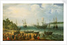 HMS 'Prince Royal' and other shipping in an estuary by Adam Willaerts
