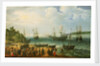 HMS 'Prince Royal' and other shipping in an estuary by Adam Willaerts