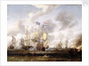 The 'Golden Leeuw' engaging 'The Royal Prince' at the Battle of the Texel, 11 August 1673' by Abraham Storck