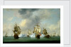Commodore Walker's action: the Privateer 'Boscawen' engaging a fleet of French ships, 23 May 1745 by Charles Brooking
