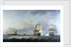 The capture of the 'Marquise d'Antin' and 'Louis Erasme' by the English Privateers 'Duke' and 'Prince Frederick' by Charles Brooking