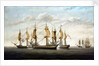 Engagement between three East Indiamen and two French vessels, 8 March 1757 by Lawson Dunn