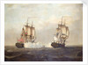 The 'Pitt' engaging the 'St Louis', 29 September 1758 by Lawson Dunn