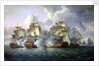 HMS 'Mediator' engaging French and American vessels, 11-12 December 1782 by Thomas Luny