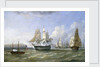 HMS 'Warrior' protecting a convoy passing Reefness, September 1807 by William Adolphus Knell