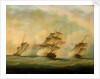HMS 'Lynx' and 'Monkey' capturing three Danish luggers, 12 August 1809 by British School