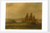 HMS 'Mercury' takes 'La Pugliese' in Barletta, 7 September 1809 by William John Huggins