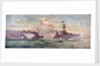 HMS 'Cardiff ' leading the  German High Seas Fleet to surrender in the Firth of Forth, 21 November 1918 by Charles Dixon