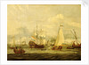 Peter the Great inspecting a ship at Amsterdam by Abraham Storck
