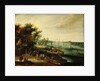 A landscape with a village on the bank of a river by Jan Err:520 Brueghel the Elder