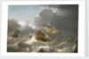 Dutch ships in a gale by Jan Porcellis