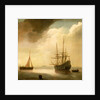 A ship in a calm sea by Abraham de Verwer