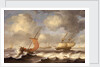 Dutch ships in a breeze by Monogrammist DW