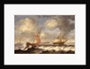 Dutch ships in a breeze by Monogrammist DW