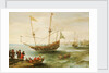 An Algerine ship off a barbary port by Andries van Eertvelt