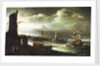 A Dutch ship at anchor off Genoa by Andries van Eertvelt