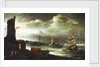 A Dutch ship at anchor off Genoa by Andries van Eertvelt