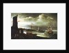 A Dutch ship at anchor off Genoa by Andries van Eertvelt