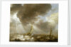 Dutch fishing boats in a fresh breeze by Bonaventura Peeters the Elder