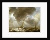 Dutch fishing boats in a fresh breeze by Bonaventura Peeters the Elder