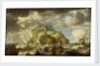 A dismasted ship in a rough sea by Bonaventura Peeters the Elder
