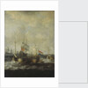 Dutch Indiamen passing herring busses by Bonaventura Peeters the Elder