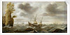 Dutch ships in a rough sea by Cornelisz Verbeecq