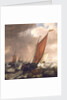 A Dutch ferry boat before a breeze by Simon de Vlieger